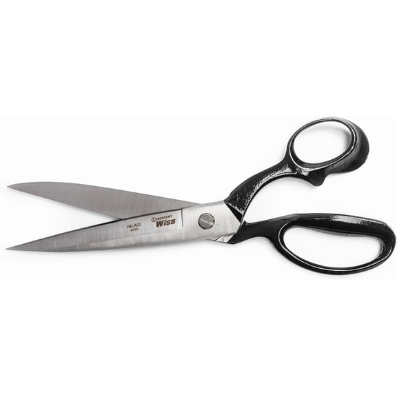 Crescent Wiss 10" Bent Handle Industrial Shears, JW20 Heavy-Duty Multipurpose Scissors for Leather, Rubber, Wire, and Carpet, High Carbon Steel Blade
