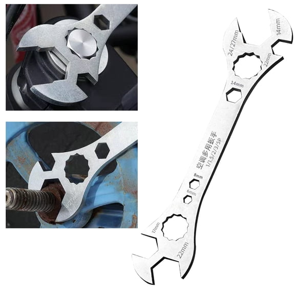 Crescent Wrench Set for Plumbing, Adjustable Multi Size Spud Wrench in Silver