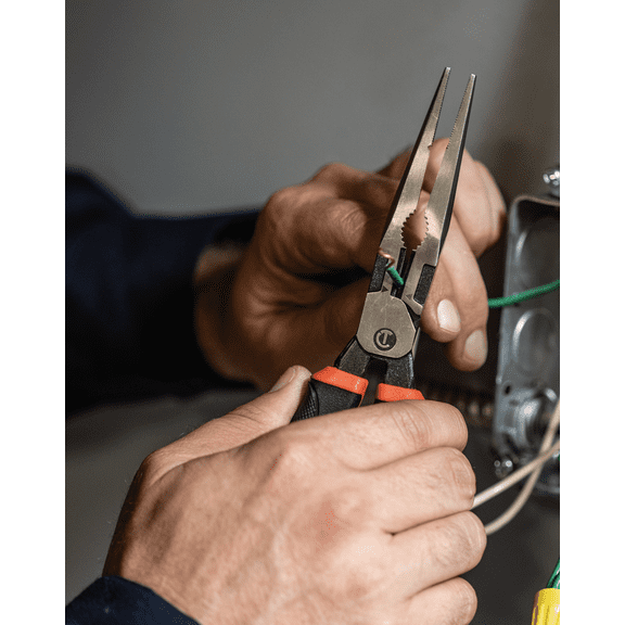Crescent Z2 Dual Material Long Nose Pliers - Single Pack Heavy-Duty Construction, Professional Use