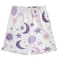 thumbnail image 1 of Crescent and Star Pattern Athletic Shorts Breathable with Comfort Fit Drawstring Casual Sweatshorts X-Small, 1 of 9