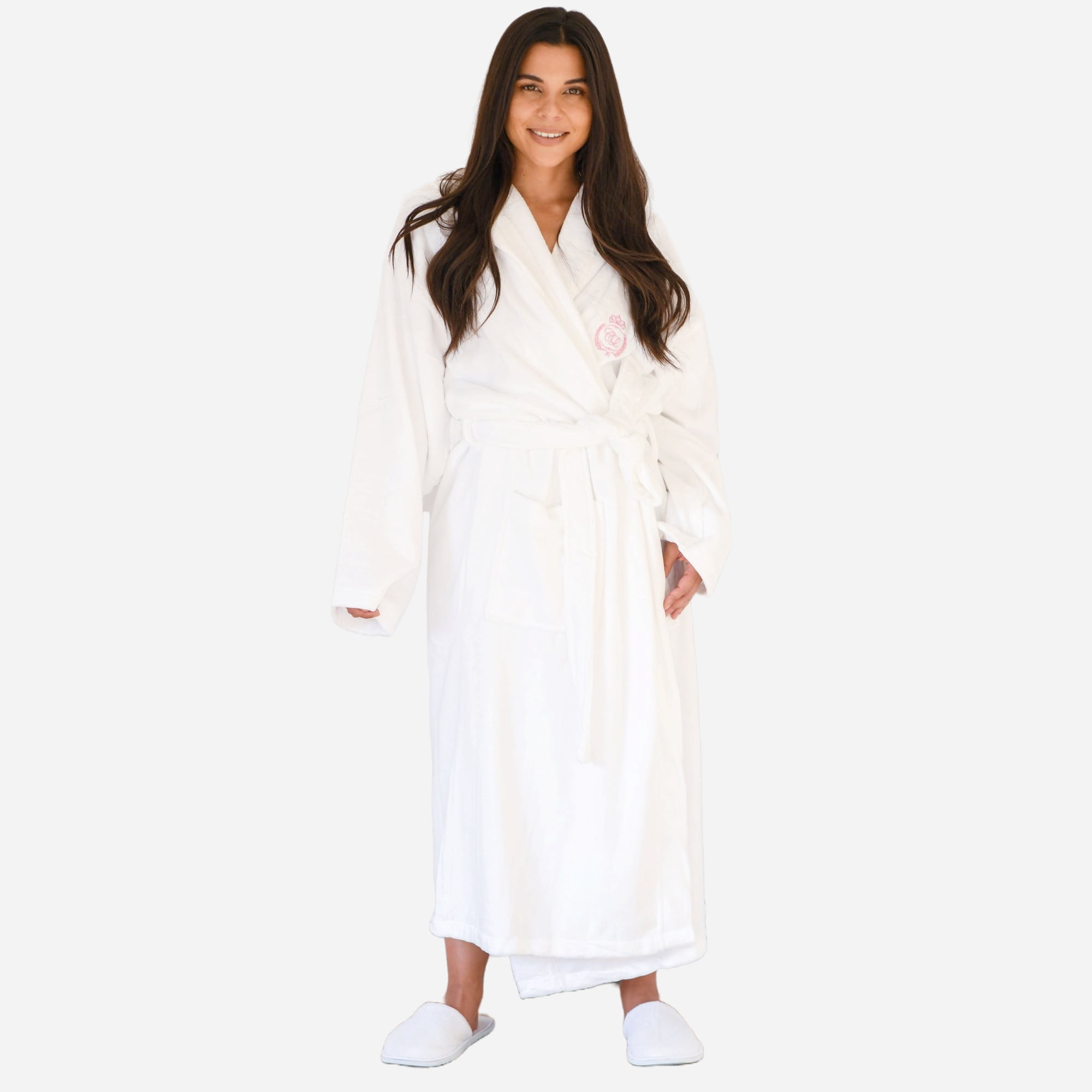 Crescentt Luxury Terry Cloth Bath Robes with Slippers for Women Cotton ...