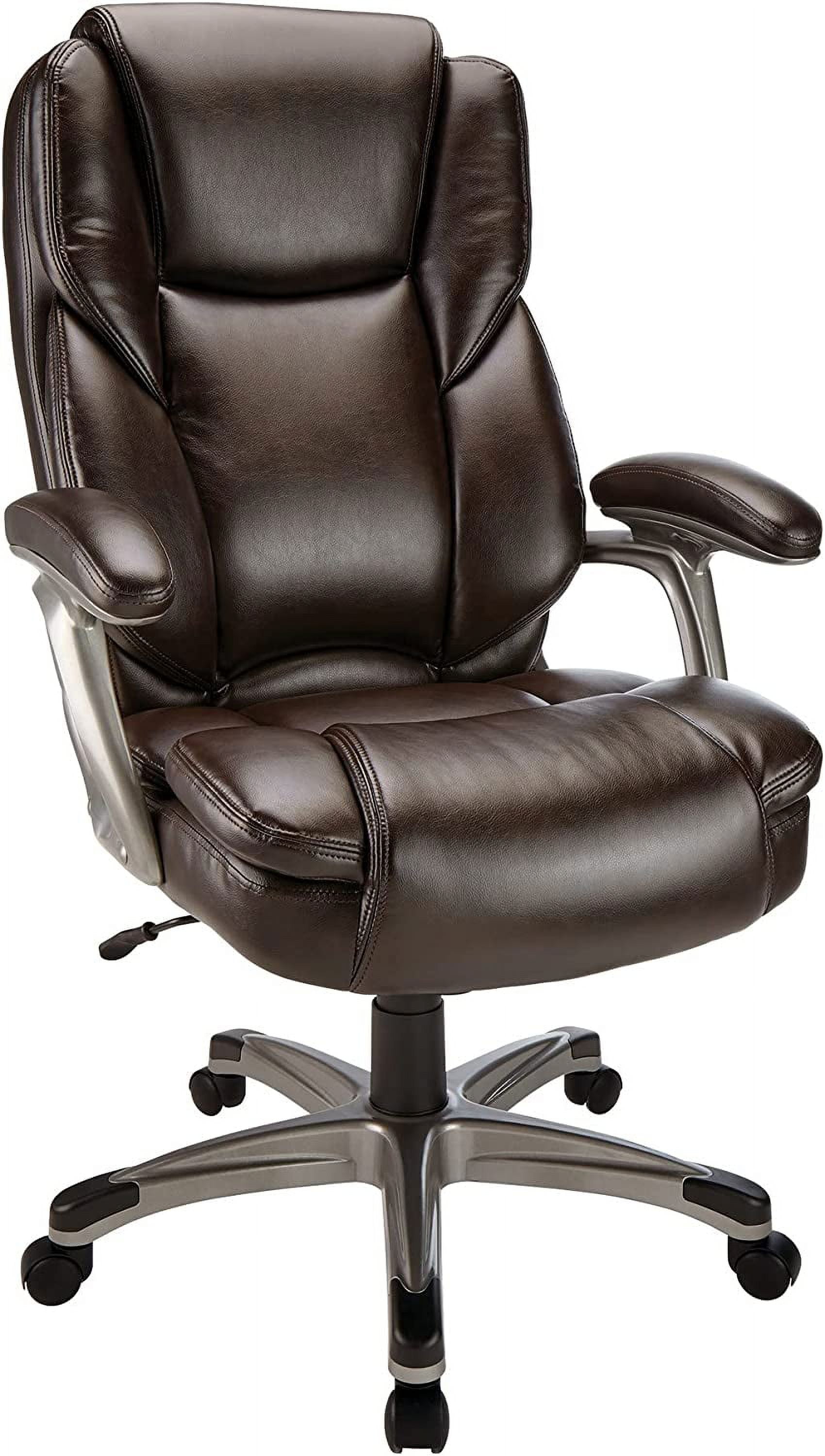 ® Cressfield Bonded Leather HighBack Chair Brown/Silver