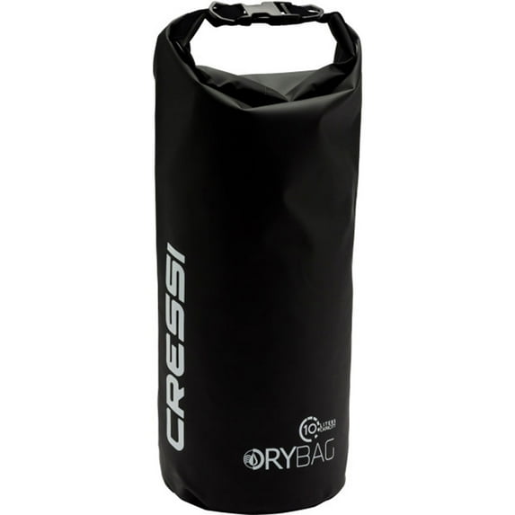 Cressi 15 Liter Silver and Black Dry Bag - Packable and Floatable!