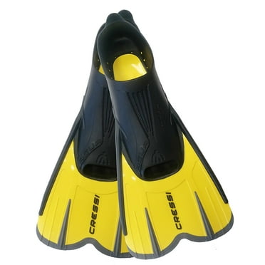 Cressi Agua Short Diving Swim Fin, Yellow Black, 10/11 (45/46)