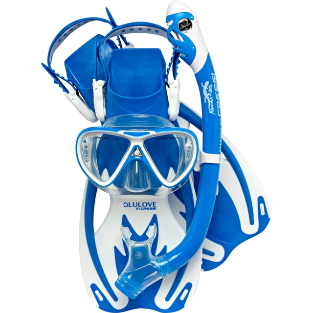 CRESSI Kit Snorkeling Tinetto Rocks Dry - Masque, Tuba, Palmes | Jeunesse, Unisexe, Étanche
