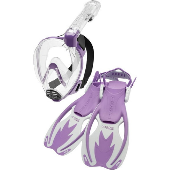 Cressi Baron Jr Mask and Rocks Fins Junior Snorkeling Set