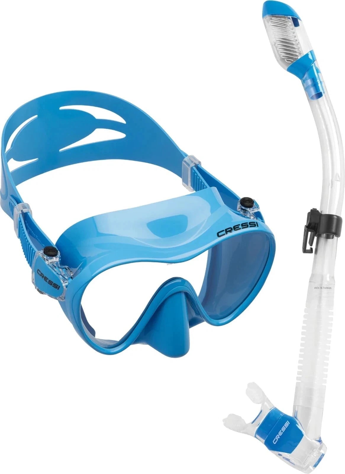Cressi F1 Mask Supernova Dry Snorkel Combo Frameless Wide View Silicone Set - Walmart.com