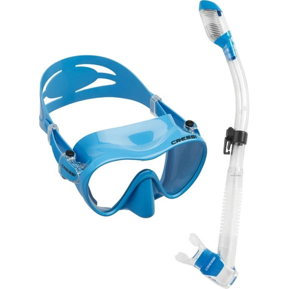 Cressi F1 Mask Supernova Dry Snorkel Combo Frameless Wide View Silicone Set