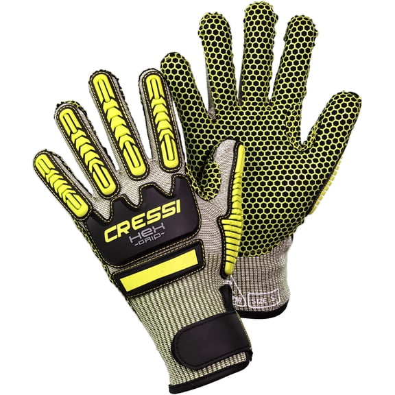 Cressi HEX Grip Gloves, Lime, XL