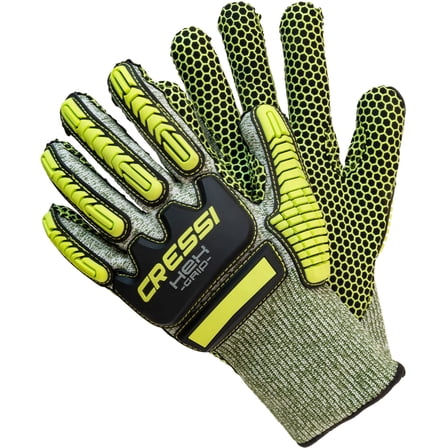 Cressi HEX Grip Gloves, Lime, M