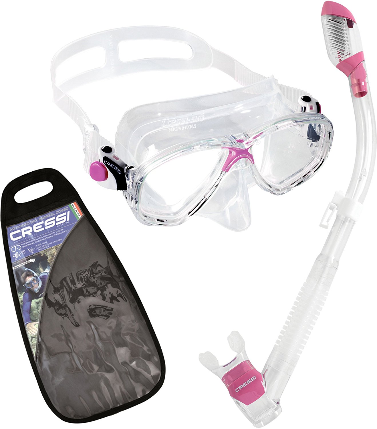 Cressi Kids Marea VIP Jr Snorkel Set – Italian Made Transparent/Yellow Mask & Snorkel For Young Snorkelers