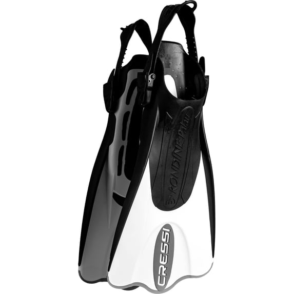 Cressi Palau SAF Short Adjustable Open Heel Fins, White/Black, M/L