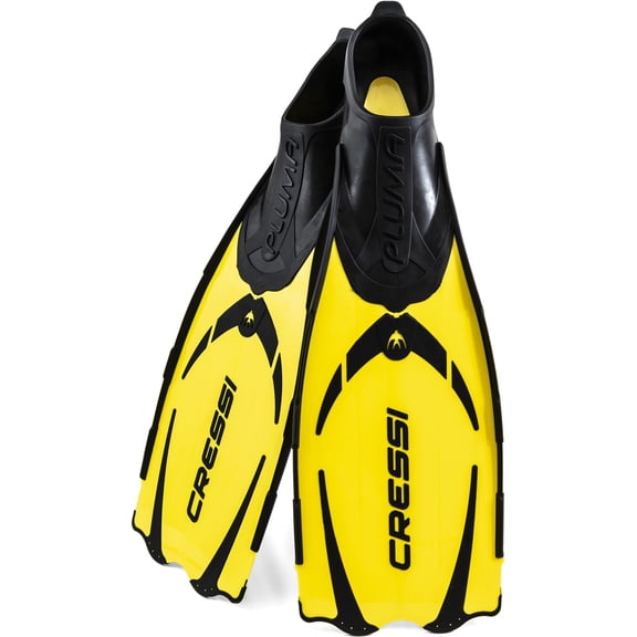 Cressi Pluma, Yellow/Black, 45/46 - Snorkeling Fins, Polypropylene (PP) Material