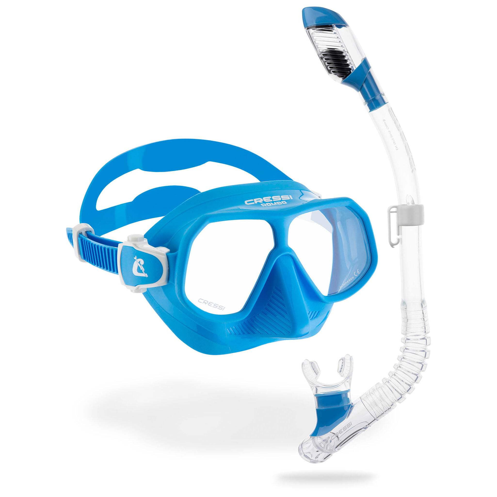 Snorkel Kit Cressi Rombo & Mini Dry For Kids, Azure/clear | Cuotas sin interés