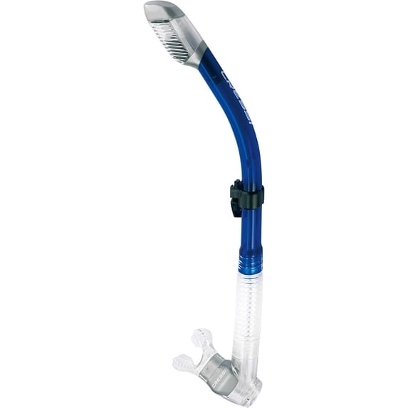 Cressi Supernova Dry Snorkel, Clear/Cobalt
