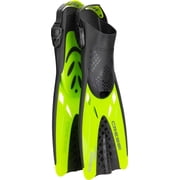 Cressi Tonga Short Adjustable Open Heel Fins, Black/Lime, S/M