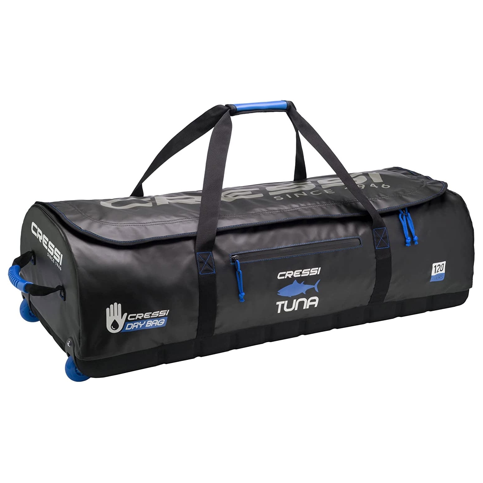Cressi Tuna Dry Roller Gear Bag - Black/Blue