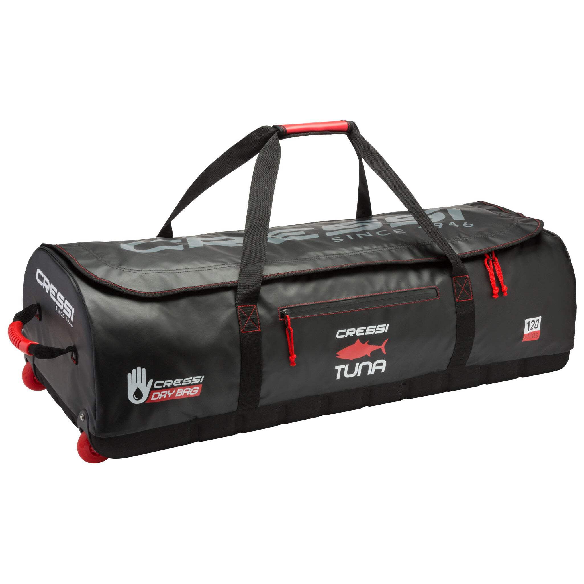 Cressi Tuna Dry Roller Gear Bag - Black/Red