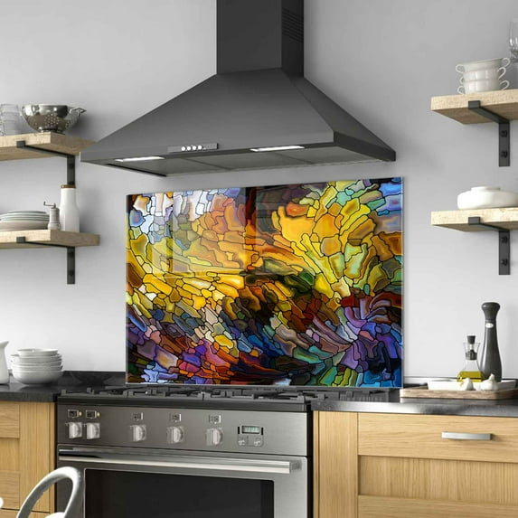 Cresswell - 2280 - Multicolor - Decorative Tempered Glass Painting