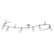 Cresswell Lighting 96" Transitional Brushed Nickel LED 6-Light Flexible Track Light