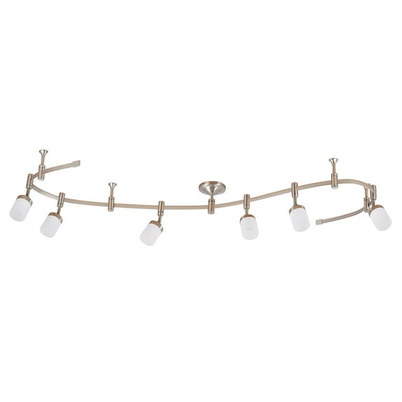 Cresswell Lighting 96" Transitional Brushed Nickel LED 6-Light Flexible Track Light