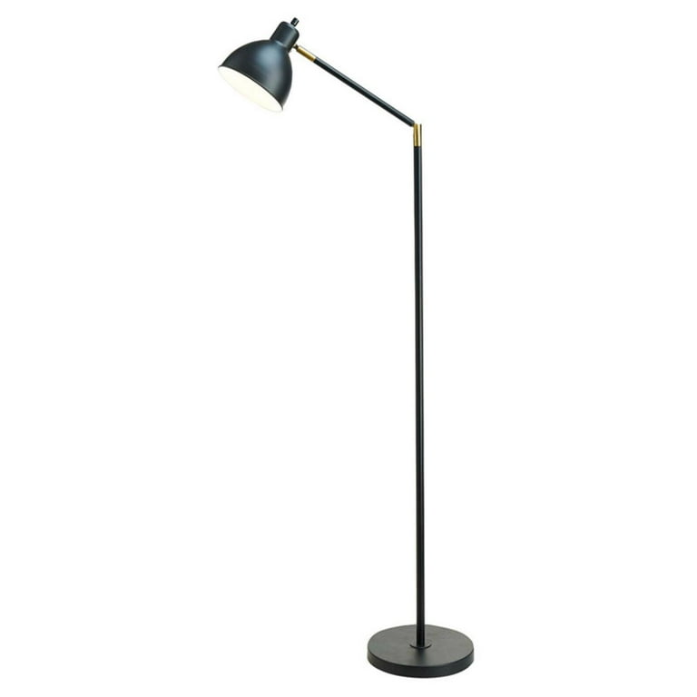 Cresswell Lighting Articulating Antique Brass and Black Metal Floor Lamp