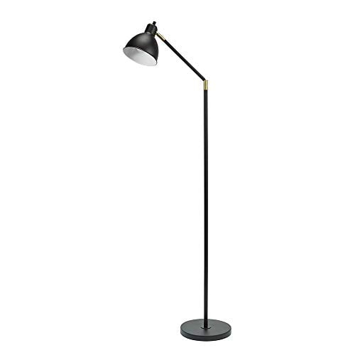 Catalina Lighting Lennon 54.5'' Floor Lamp with Black Metal Dome Shade Industrial Floor Light Fixture for Living Room, Bedroom or Office, Black