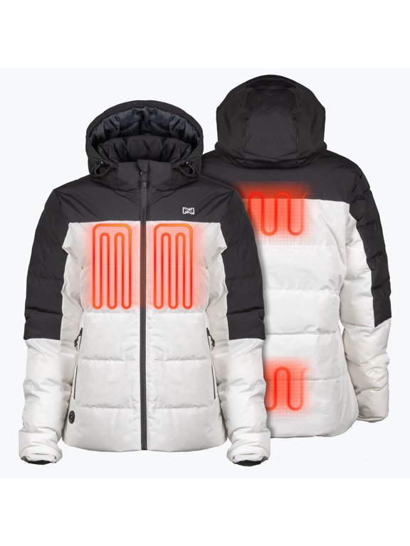 Crest 2.0 Heated Down Jacket for Women, 4 Heat Zones, Dual-Zone Control, 600-Fill Duck Down, Removable Hood