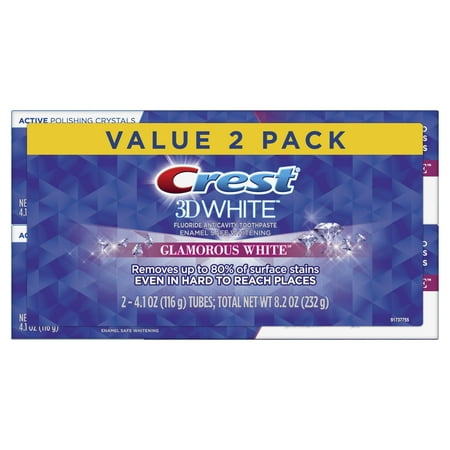 Crest 3D Toothpaste Glamorous, 4.1 oz, Pack of 2