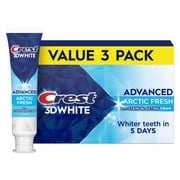 Crest 3DWhite Advanced, Arctic Fresh, 3.3 oz, Pack of 3