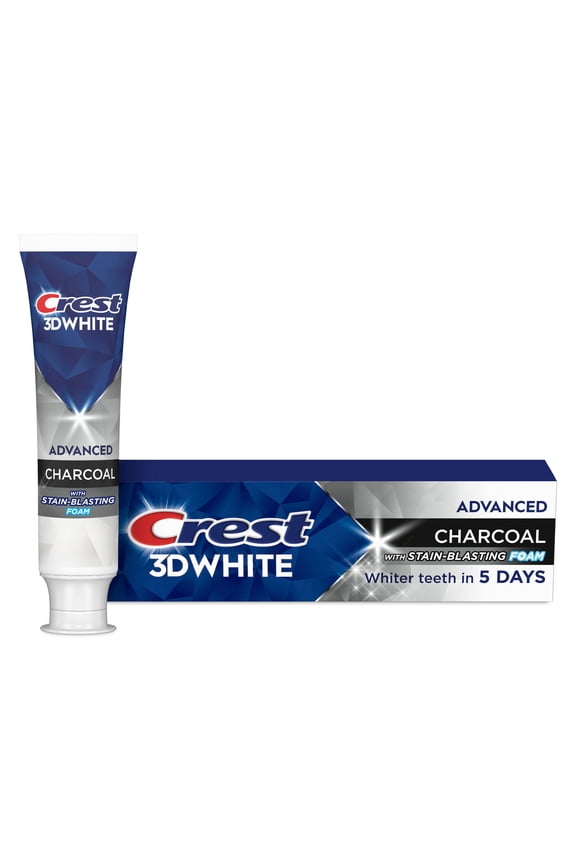 Toothpaste, 3D White Advanced Charcoal Whitening Toothpaste, 3.3 oz