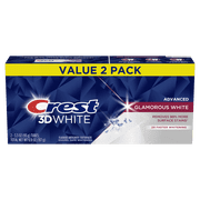Crest 3D White Advanced Glamorous White Teeth Whitening Toothpaste, 3.3 oz, Pack of 2 VALUE PACK