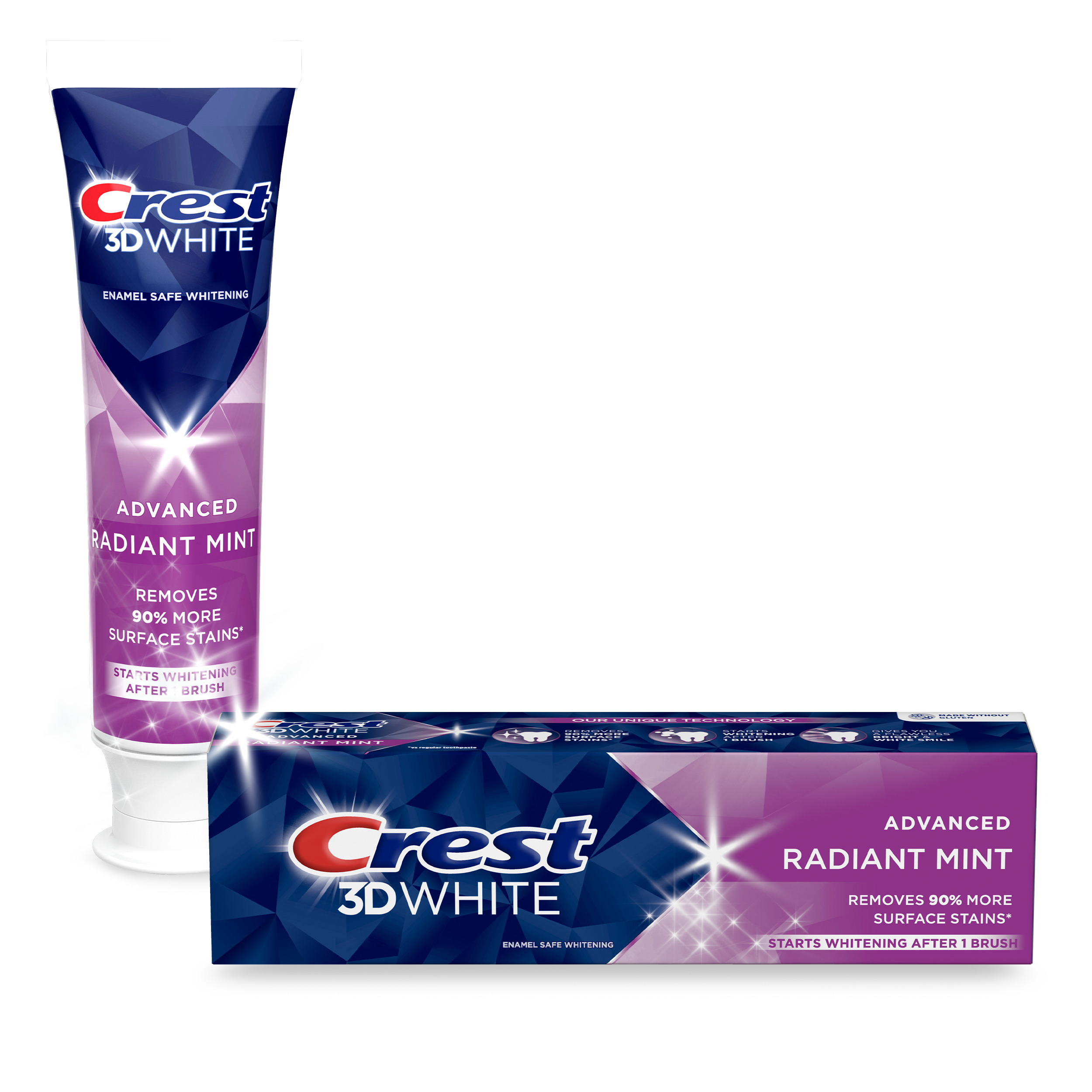 Crest 3D White Advanced Radiant Mint Whitening Toothpaste, 2.7 oz - image 1 of 9