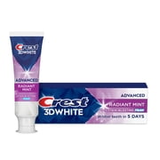 Crest 3D White Advanced Teeth Whitening Toothpaste, Radiant Mint, 2.4 oz