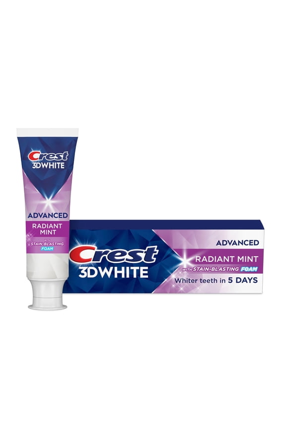 Toothpaste, 3D White Advanced Teeth Whitening Toothpaste, Radiant Mint, 2.4 oz