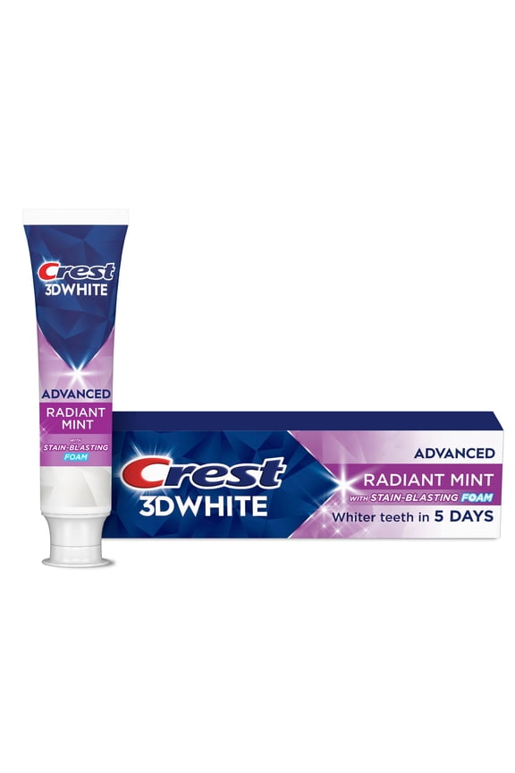 Toothpaste, 3D White Advanced Radiant Mint Teeth Whitening Toothpaste, 3.3 oz