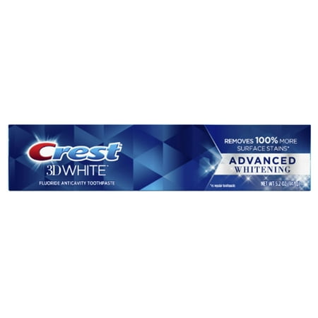 Crest 3D White Advanced Whitening Toothpaste, 5.2 Ounce Large Tube