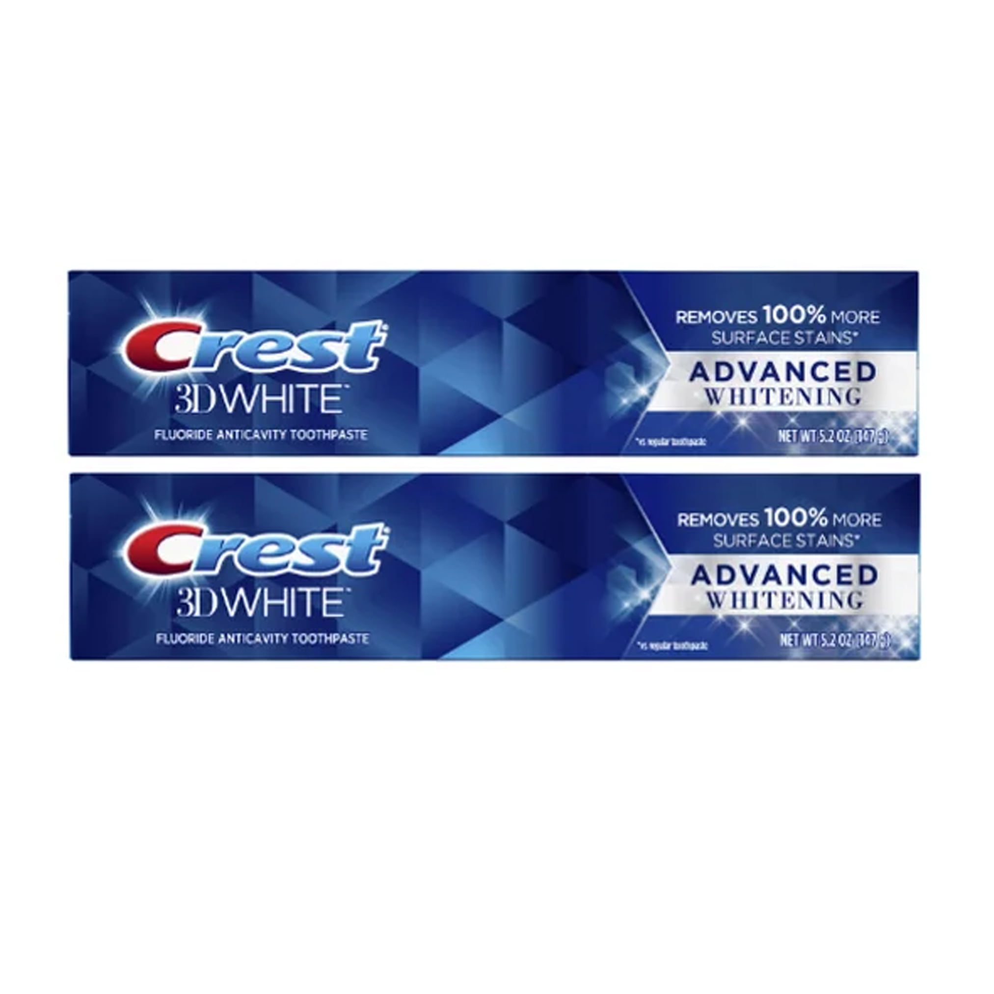 Crest 3D White Advanced Whitening Toothpaste, 5.2 Ounce - Pack of 2 Crest 3D White Advanced Whitening Toothpaste, 5.2 Ounce - Pack of 2