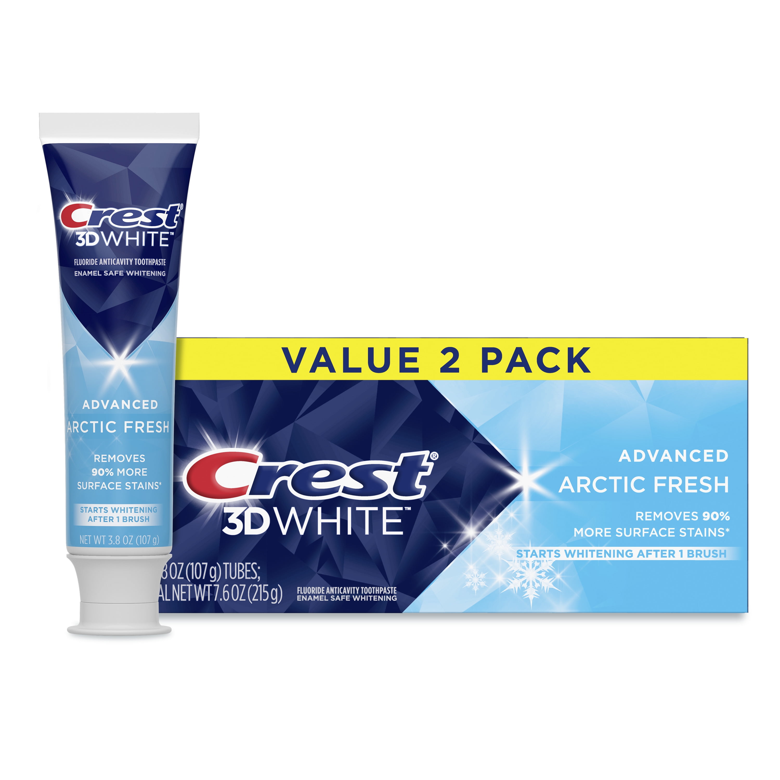 Crest 3D White Arctic Fresh Teeth Whitening Toothpaste 3.8 oz 2 Pack
