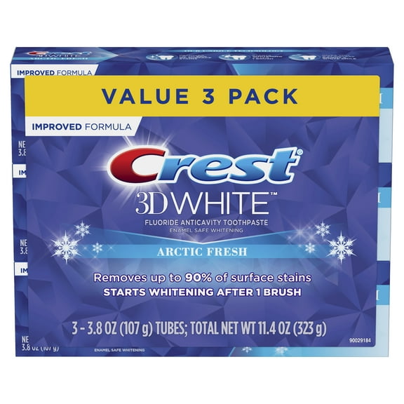 Crest 3D White Arctic Fresh Teeth Whitening Toothpaste, 3.8 oz, 3 Pack