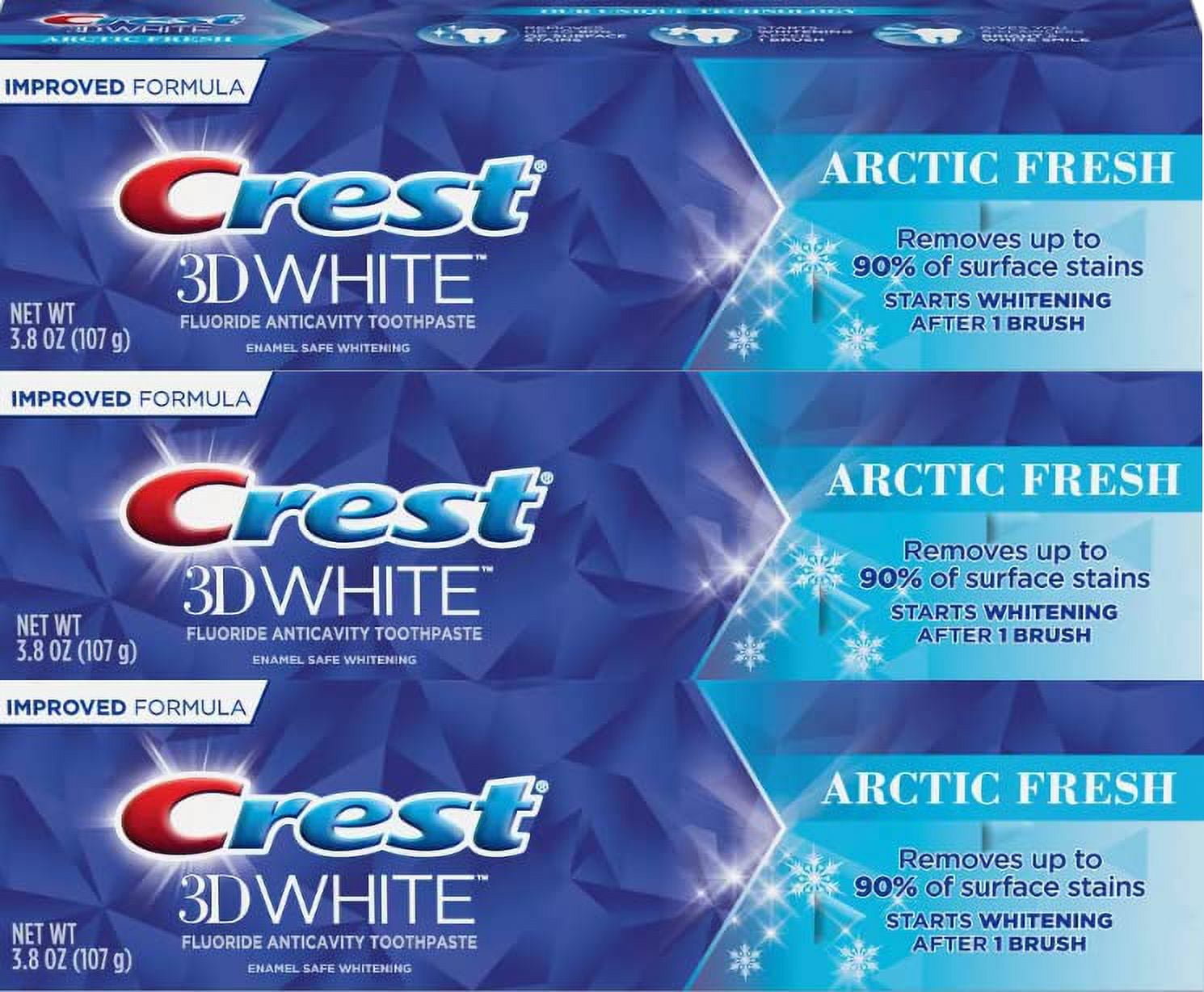 Crest 3D White Arctic Fresh Whitening Toothpaste, 3.8 Oz (107G) Pack
