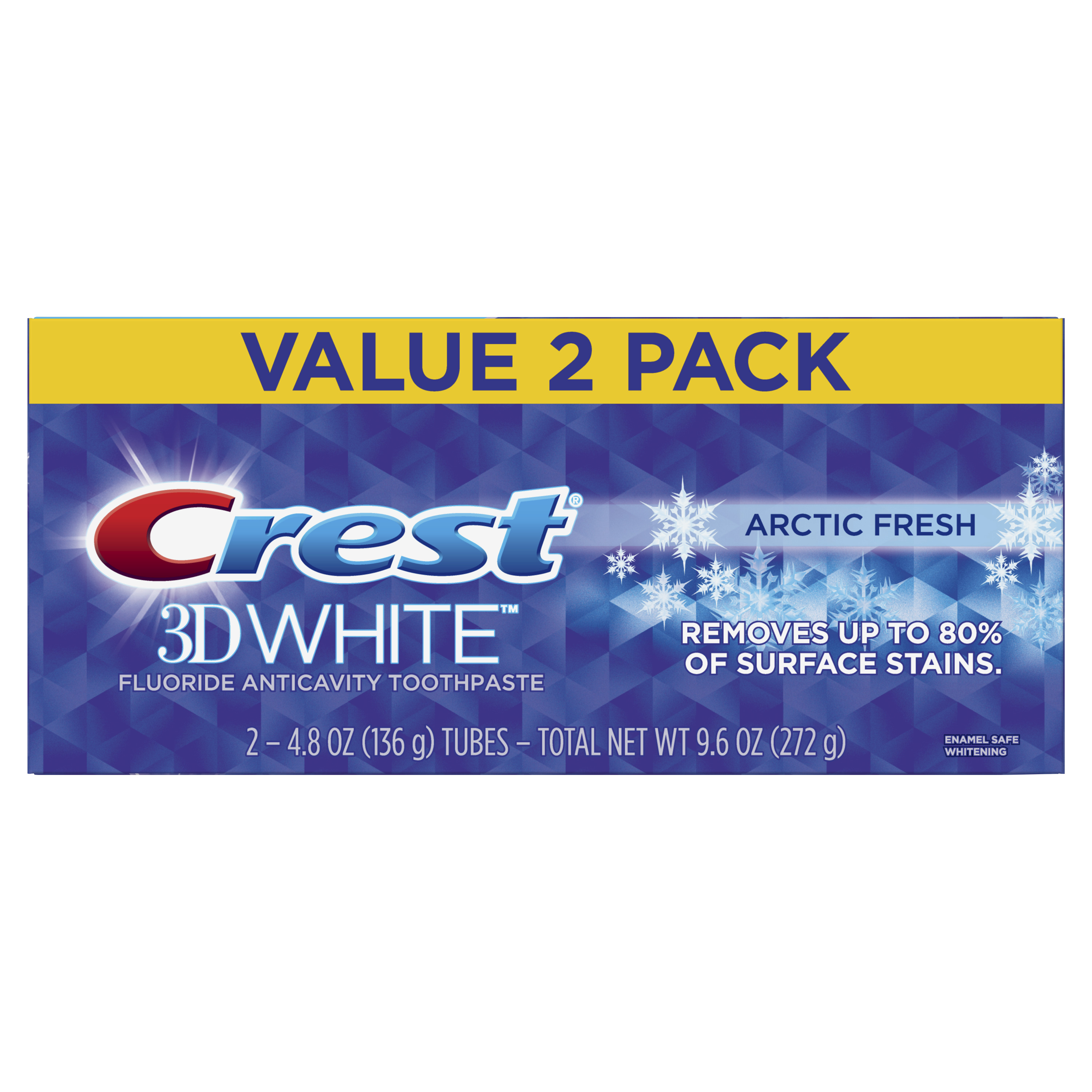 Crest 3D White Arctic Fresh Whitening Toothpaste, Icy Cool Mint, 4.8 oz (Pack of 2) - image 1 of 8