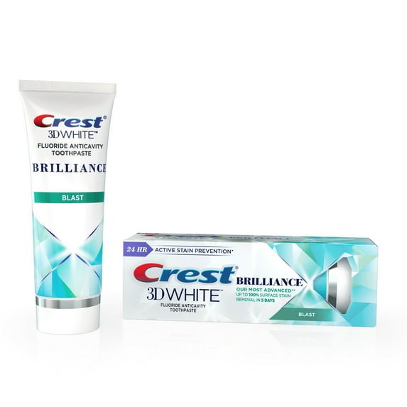 Crest 3D White Brilliance Blast Teeth Whitening Toothpaste, 3.9 oz - 2 Pack