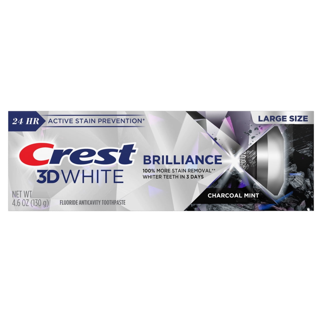 Crest 3D White Brilliance Charcoal Teeth Whitening Toothpaste, 4.6 oz