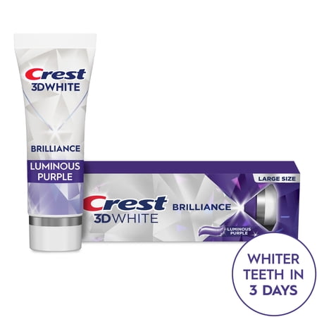 Crest 3D White Brilliance Luminous Purple Teeth Whitening Toothpaste, 4.6 oz