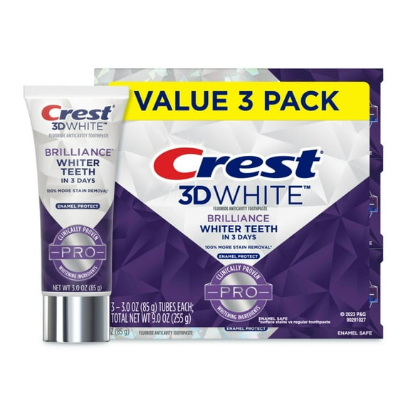 Crest 3D White Brilliance Pro Enamel Protect 3.0 oz 3 Pack.