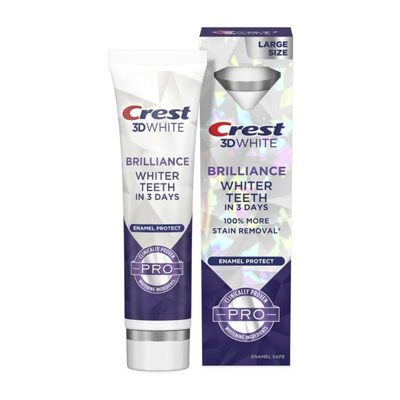 Crest 3D White Brilliance Pro Enamel Protect Teeth Whitening Toothpaste, 3.9 oz,