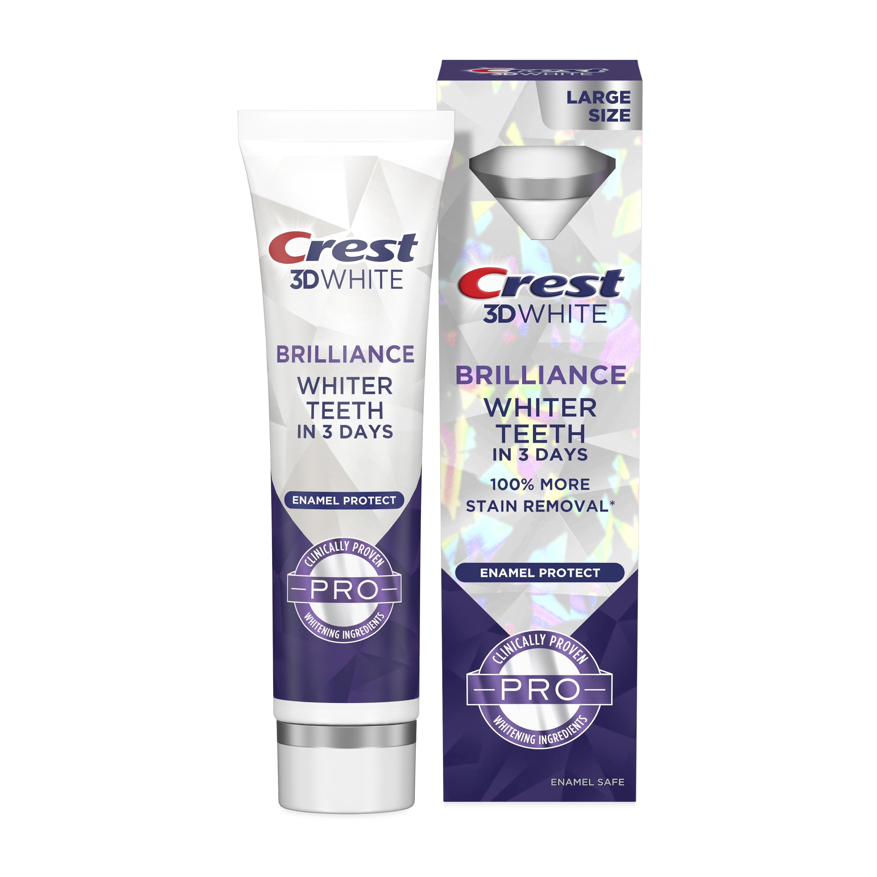 Crest 3D White Brilliance Pro Enamel Protect Teeth Whitening Toothpaste 3.9 oz. Walmart