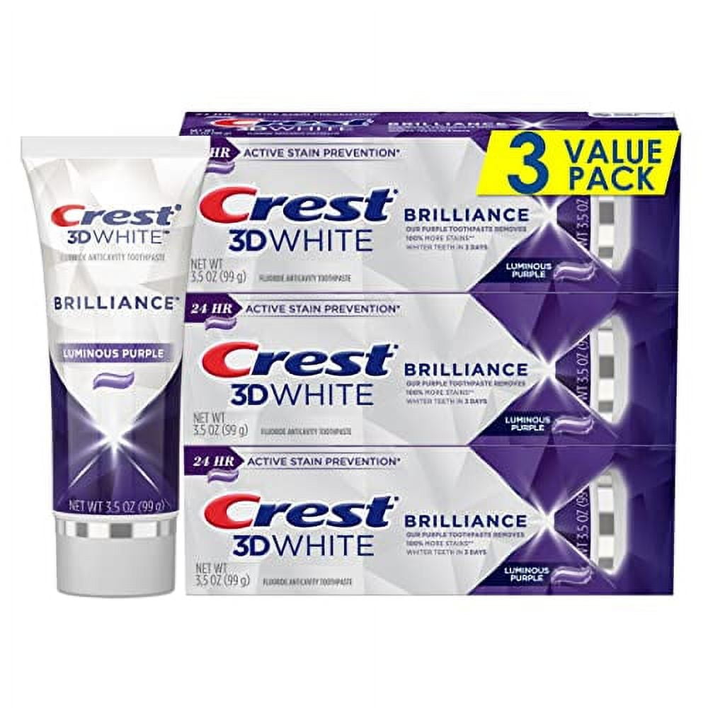 Crest 3D White Brilliance Teeth Whitening Toothpaste, Luminous Purple