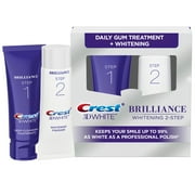 Crest 3D White Brilliance + Whitening Two-Step Toothpaste, Mint, 4.0 oz and 2.3 oz